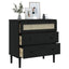 kommode SENJA rattanlook 80x40x80 cm massivt fyrretræ sort
