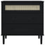 kommode SENJA rattanlook 80x40x80 cm massivt fyrretræ sort