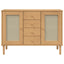 skænk SENJA 112x40x80 cm rattan-look massivt fyrretræ brun