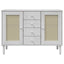 skænk SENJA 112x40x80 cm rattan-look massivt fyrretræ hvid