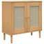 skænk SENJA 80x35x80 cm rattan-look massivt fyrretræ brun