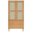 klædeskab SENJA 90x55x175 cm rattan-look massivt fyrretræ brun