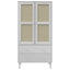 klædeskab SENJA 90x55x175 cm rattan-look massivt fyrretræ hvid