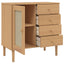 skænk SENJA 80x40x80 cm rattan-look massivt fyrretræ brun
