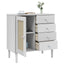 skænk SENJA 80x40x80 cm rattan-look massivt fyrretræ hvid