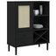 skænk SENJA 90x40x112 cm rattan-look massivt fyrretræ sort