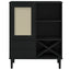skænk SENJA 90x40x112 cm rattan-look massivt fyrretræ sort