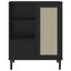 skænk SENJA 90x40x112 cm rattan-look massivt fyrretræ sort