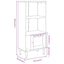 bogreol SENJA rattanlook 60x35x130 cm massivt fyrretræ brun