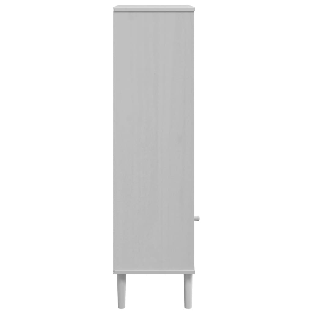 skænk SENJA 60x35x130 cm rattanlook massivt fyrretræ hvid