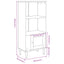 bogreol SENJA rattanlook 60x35x130 cm massivt fyrretræ sort
