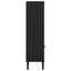 bogreol SENJA rattanlook 90x35x130 cm massivt fyrretræ sort