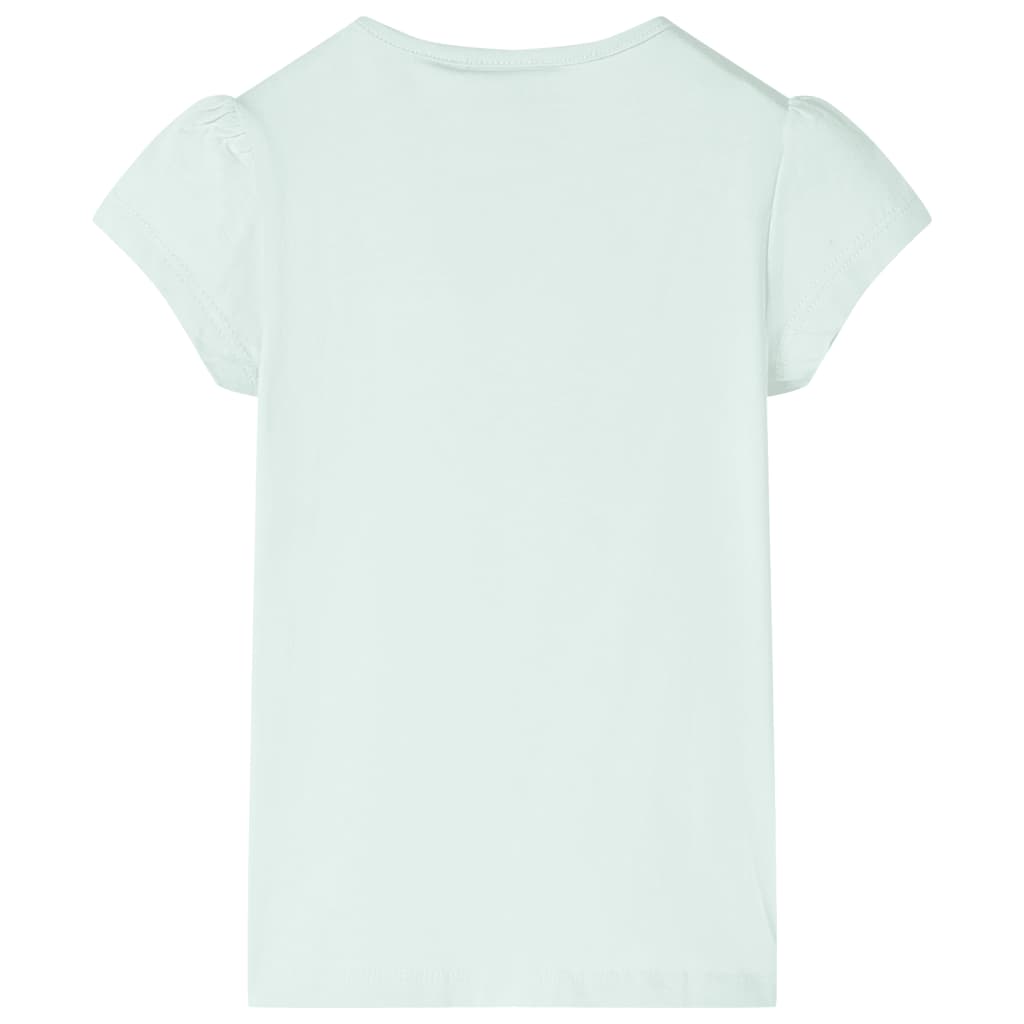 T-shirt til børn str. 128 lys mintgrøn