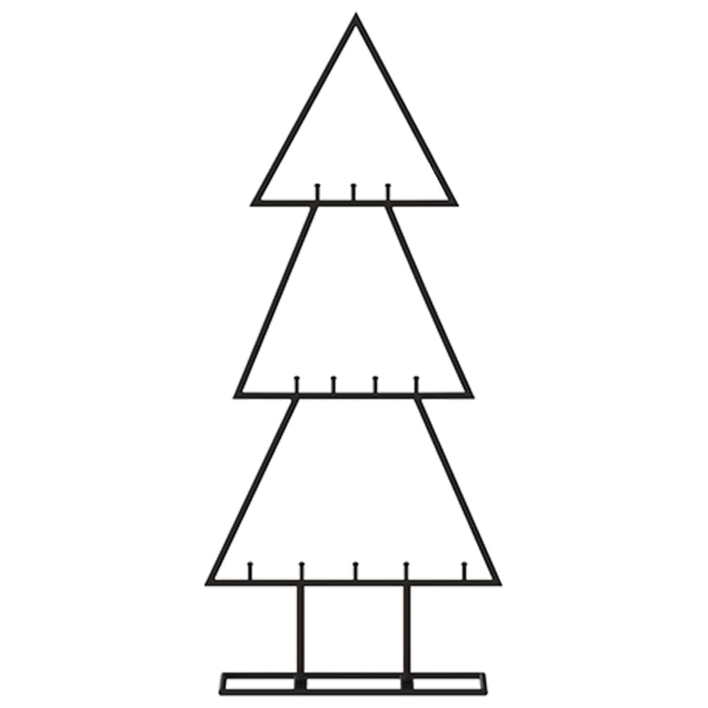 dekorativt juletræ 60 cm metal sort