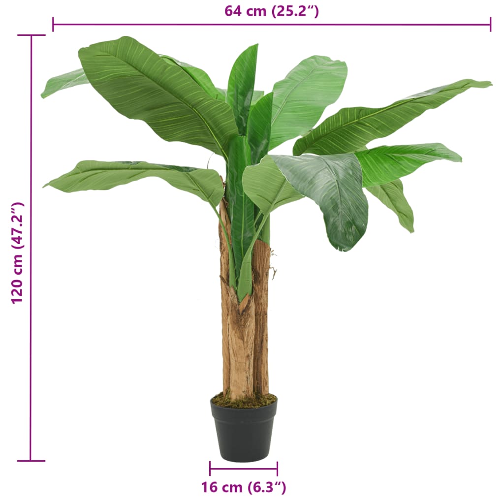 kunstigt banantræ 9 blade 120 cm grøn
