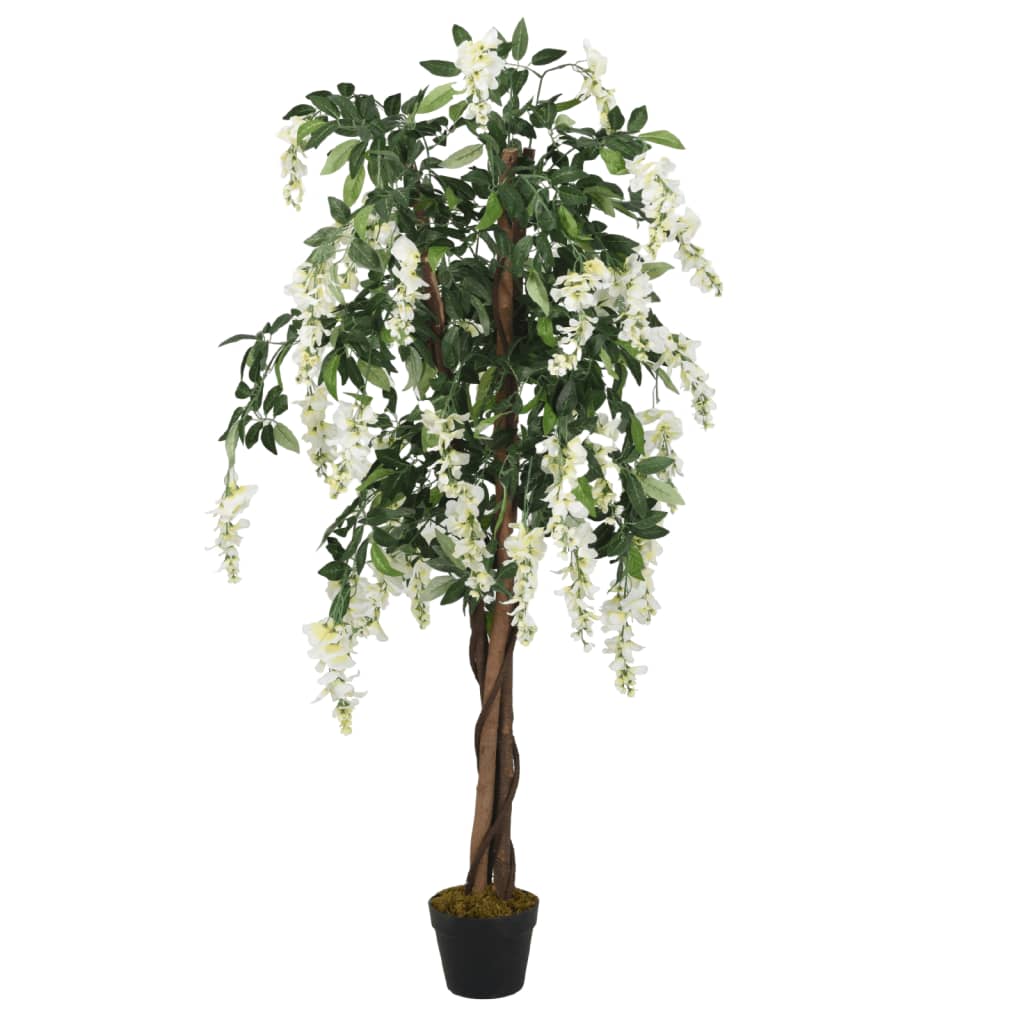 kunstig blåregn 840 blade 150 cm grøn og hvid