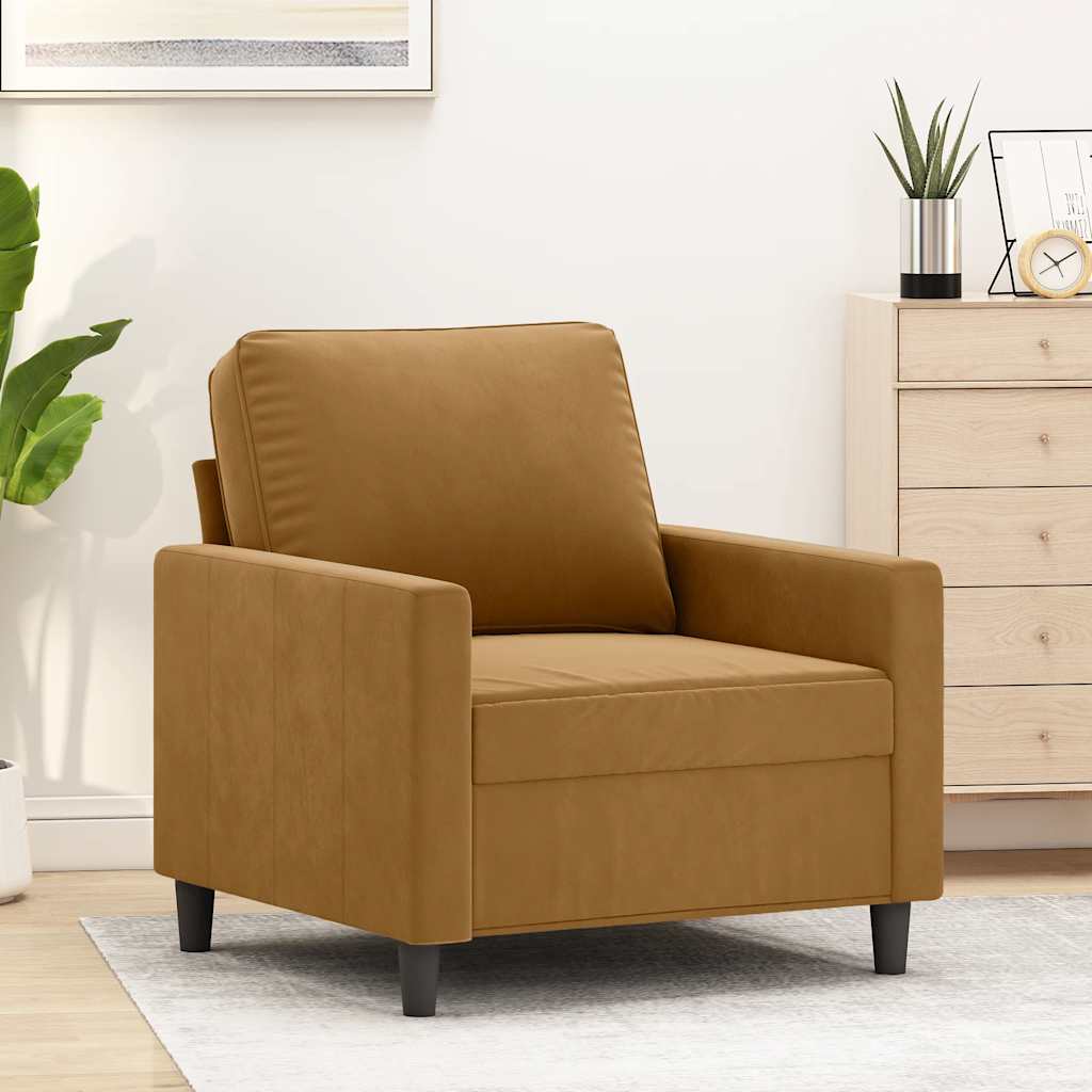 lænestol 60 cm velour brun