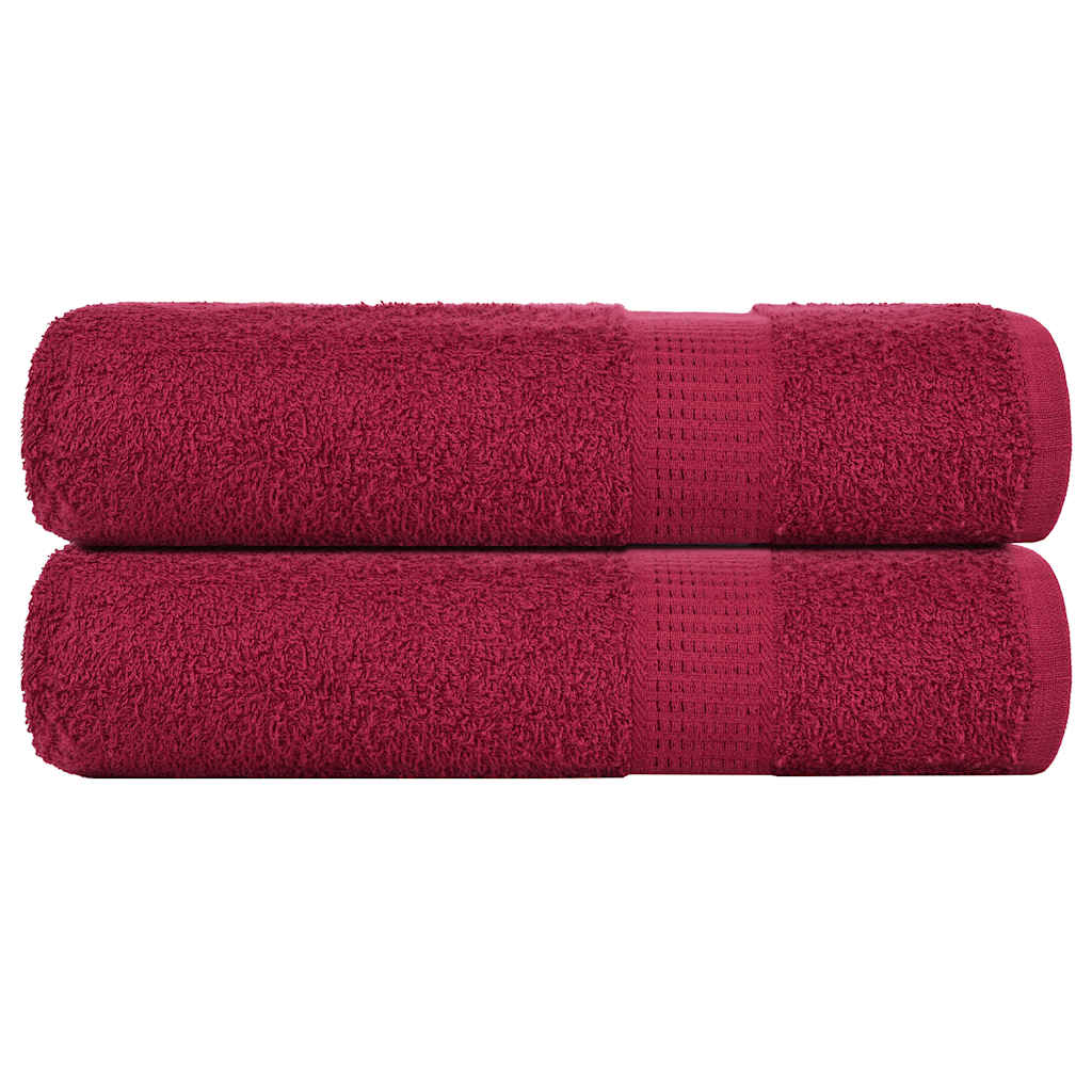 Gæstehåndklæder 30X50Cm 360 G/M2 100 % Bomuld Bordeauxrød Bordeaux - 2 / 100 x 150 cm