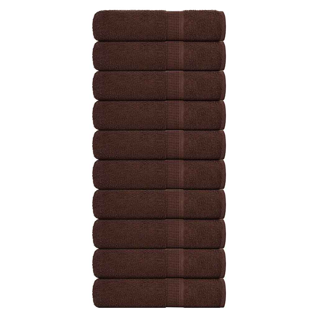brusehåndklæder FROGN 10 stk. brun 70x140 cm 360 gsm