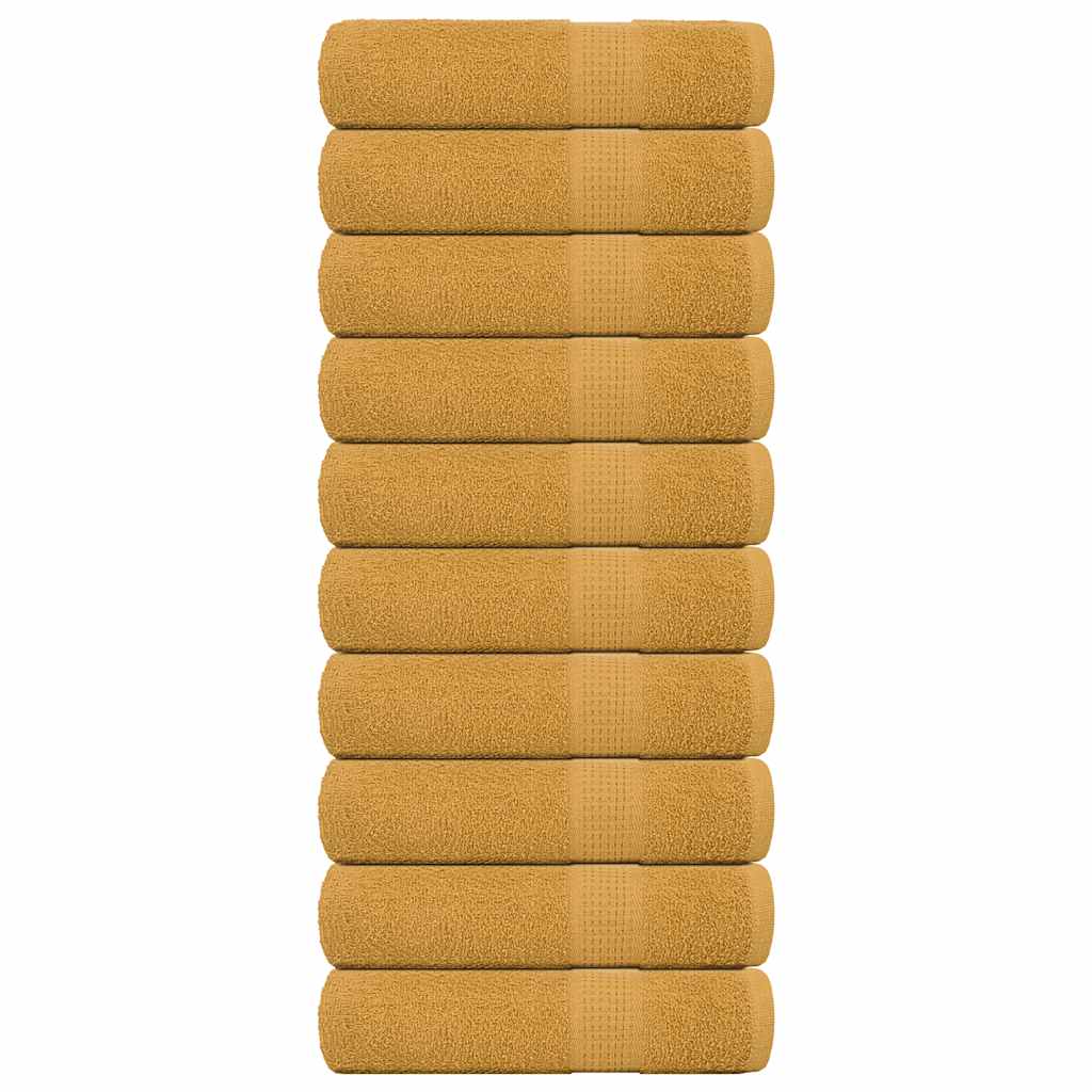 håndklæder FROGN 10 stk. guld 50x100 cm 360 gsm