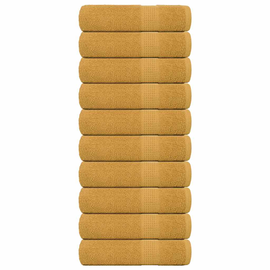 Badehåndklæder FROGN - 10 stk. guld 100×150 cm, 360 gsm bomuld
