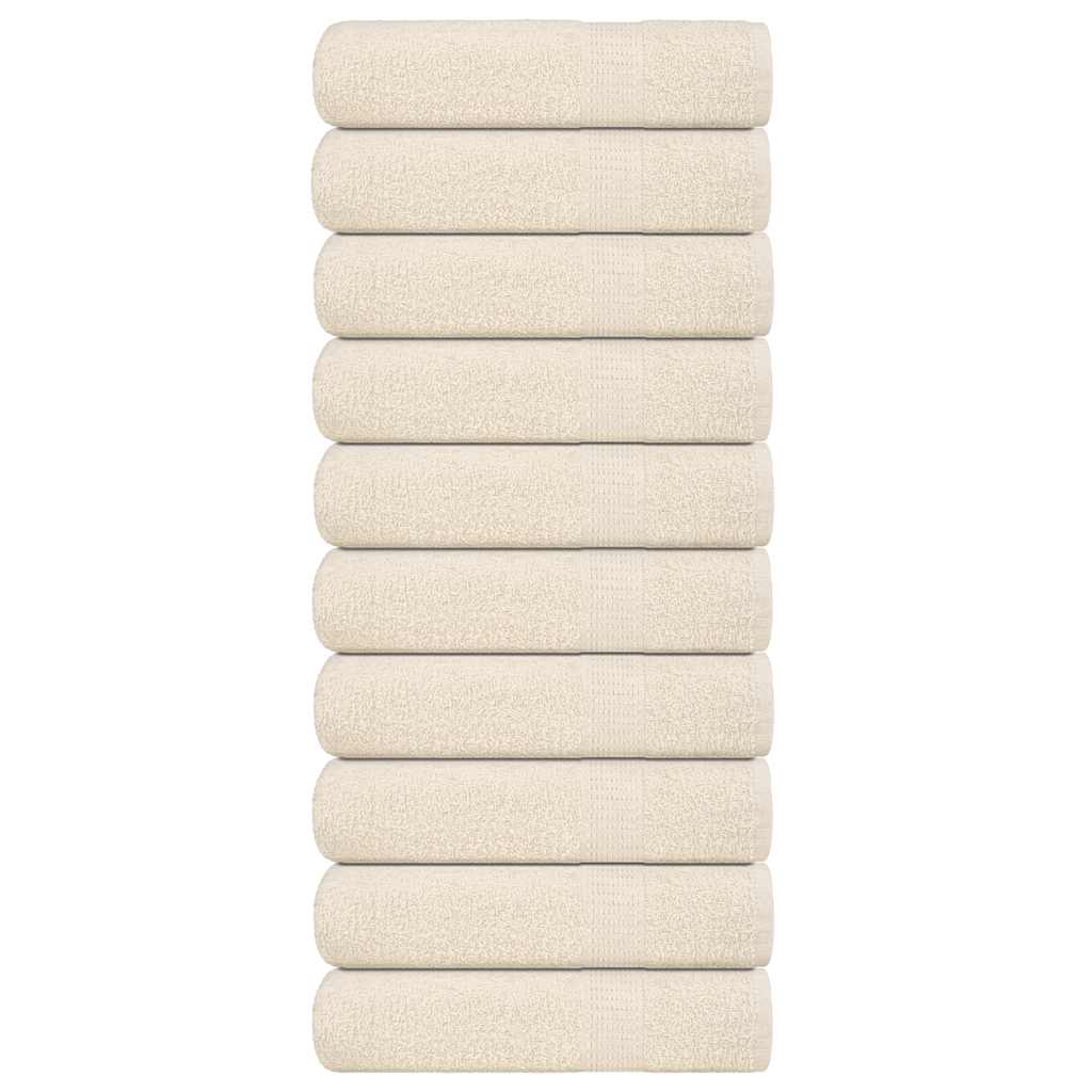 brusehåndklæder FROGN 10 stk. cremefarvet 70x140 cm 360 gsm