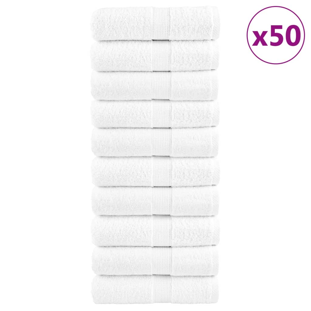 Premium vaskehåndklæder SOLUND 50 stk. hvid 30x30 cm 600 gsm