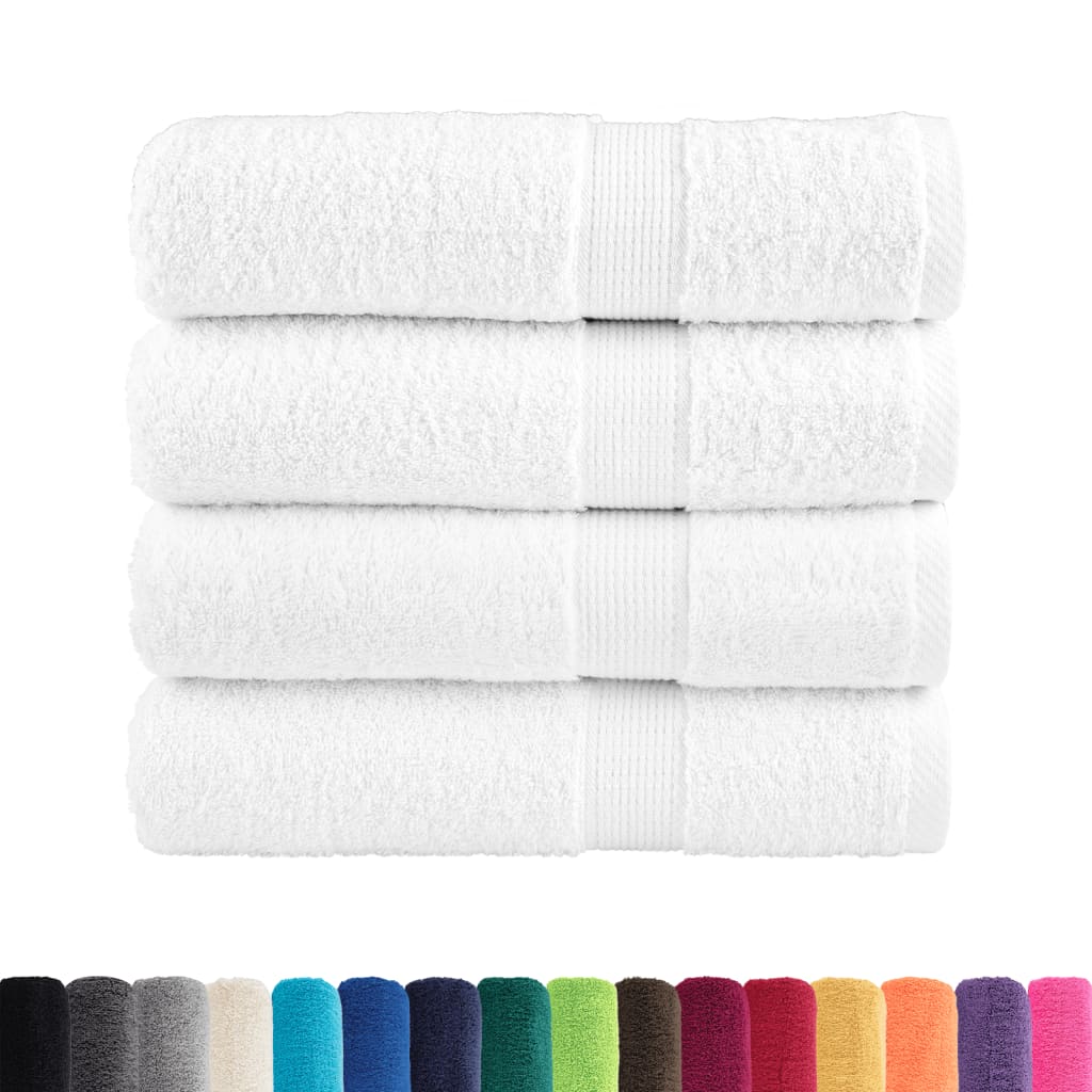 Premium håndklæder SOLUND 4 stk. hvid 50x100 cm 600 gsm