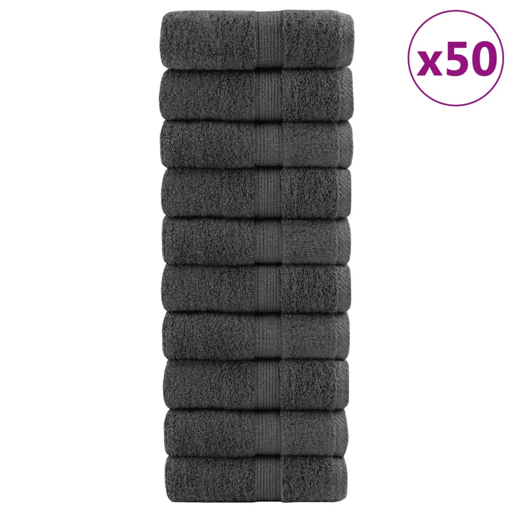 Premium vaskehåndklæder SOLUND 50 stk. antracit 30x30 cm 600 gsm