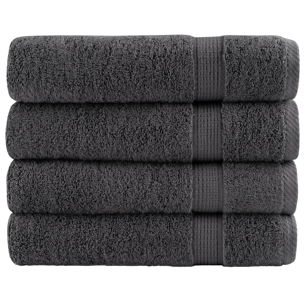 Premium badehåndklæder SOLUND 4 stk. antracit 70x140 cm 600 gsm