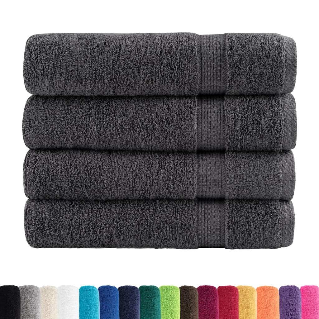 Premium badehåndklæder SOLUND 4 stk. antracit 70x140 cm 600 gsm