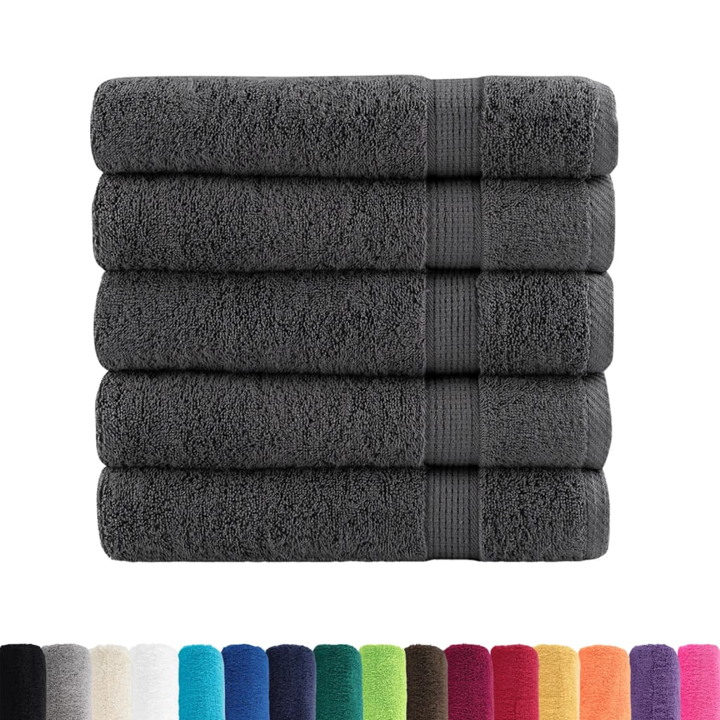 Premium badehåndklæder SOLUND 25 stk. antracit 70x140 cm 600 gsm