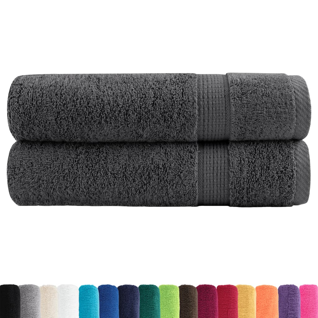 Premium badehåndklæder SOLUND 2 stk. antracit 100x150 cm 600 gsm