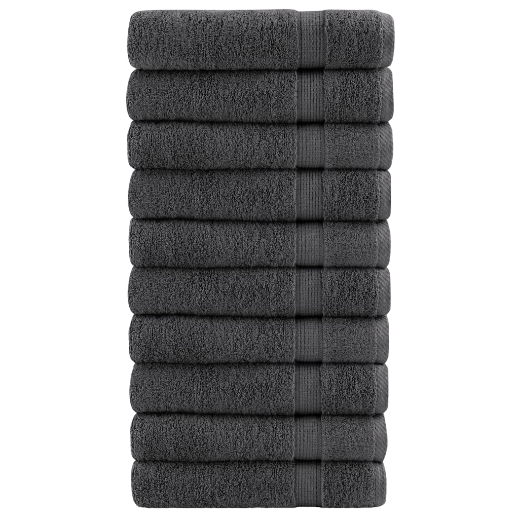 Premium badehåndklæder SOLUND 10 stk. antracit 100x150 cm 600 gsm