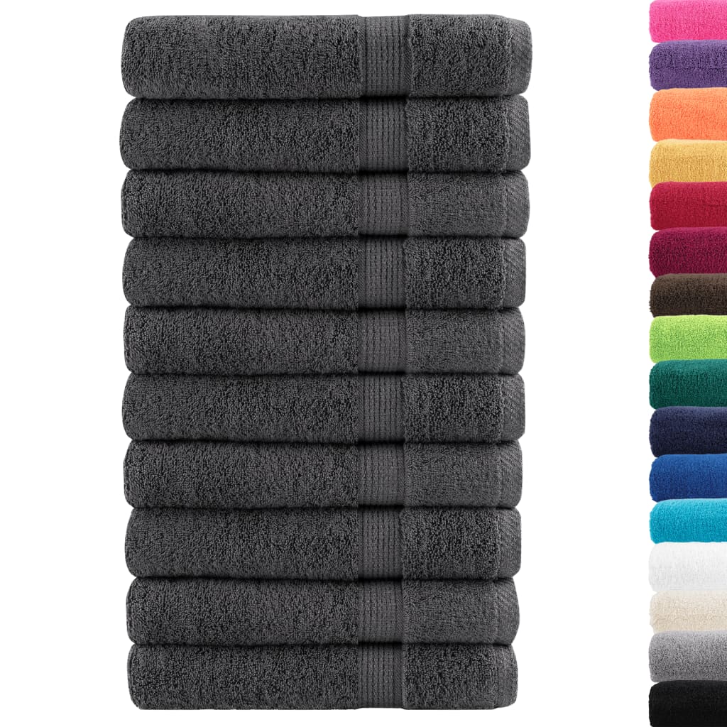 Premium saunahåndklæder SOLUND 10 stk. antracit 80x200 cm 600 gsm