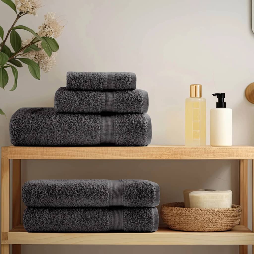 Premium saunahåndklæder SOLUND 10 stk. antracit 80x200 cm 600 gsm