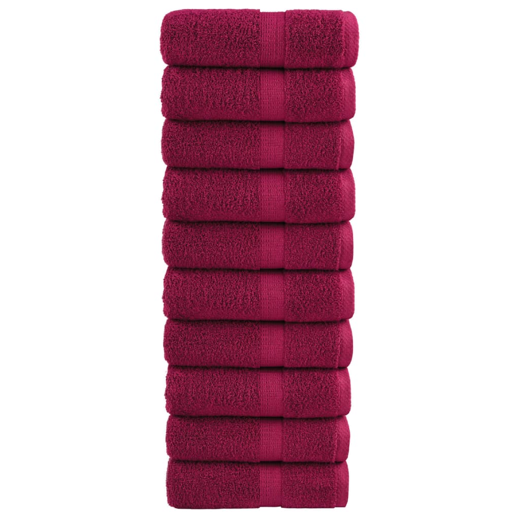Premium vaskehåndklæder SOLUND 10 stk. bordeaux 30x30 cm 600 gsm