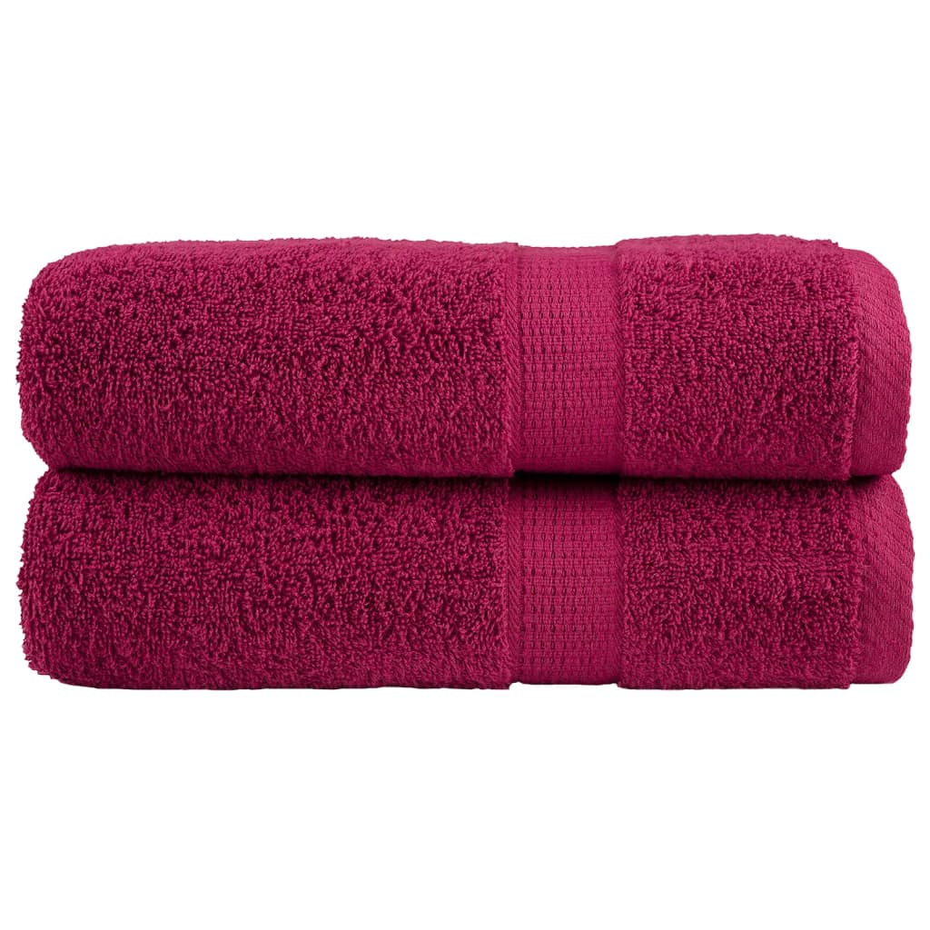 Premium håndklæder SOLUND 2 stk. bordeaux 50x100 cm 600 gsm