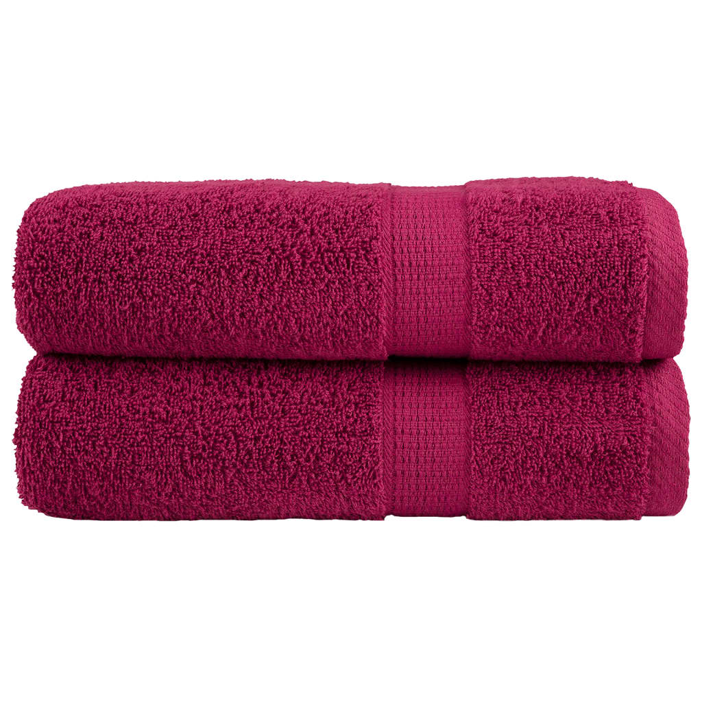 Premium badehåndklæder SOLUND 2 stk. bordeaux 100x150 cm 600 gsm