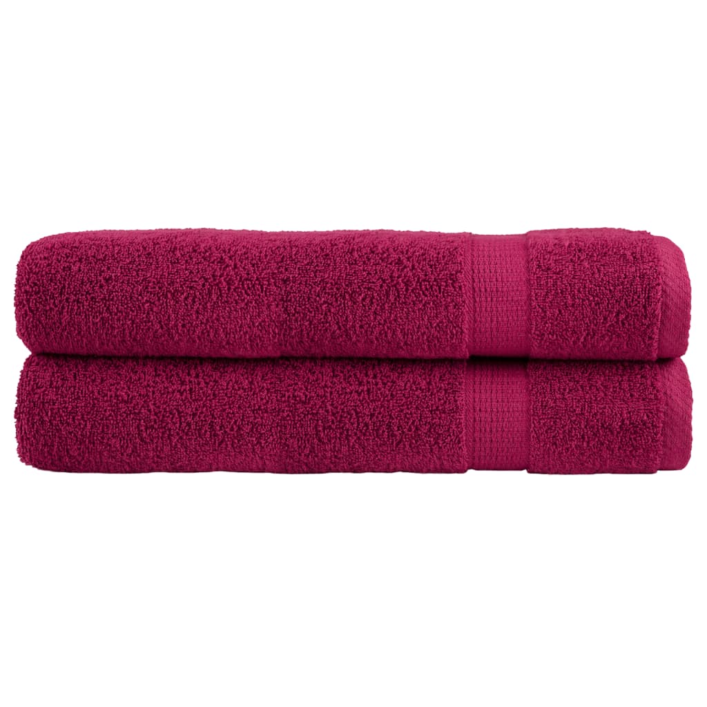 Premium saunahåndklæder SOLUND 2 stk. bordeaux 80x200 cm 600 gsm