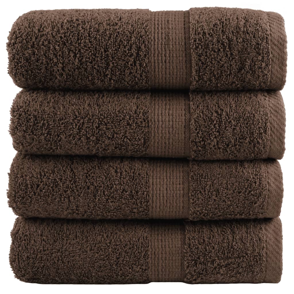 Premium vaskehåndklæder SOLUND 4 stk. brun 30x30 cm 600 gsm