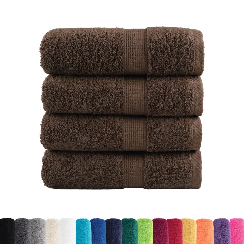 Premium vaskehåndklæder SOLUND 4 stk. brun 30x30 cm 600 gsm