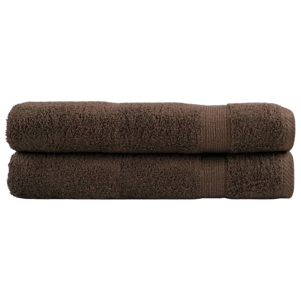 Premium saunahåndklæder SOLUND 2 stk. brun 80x200 cm 600 gsm