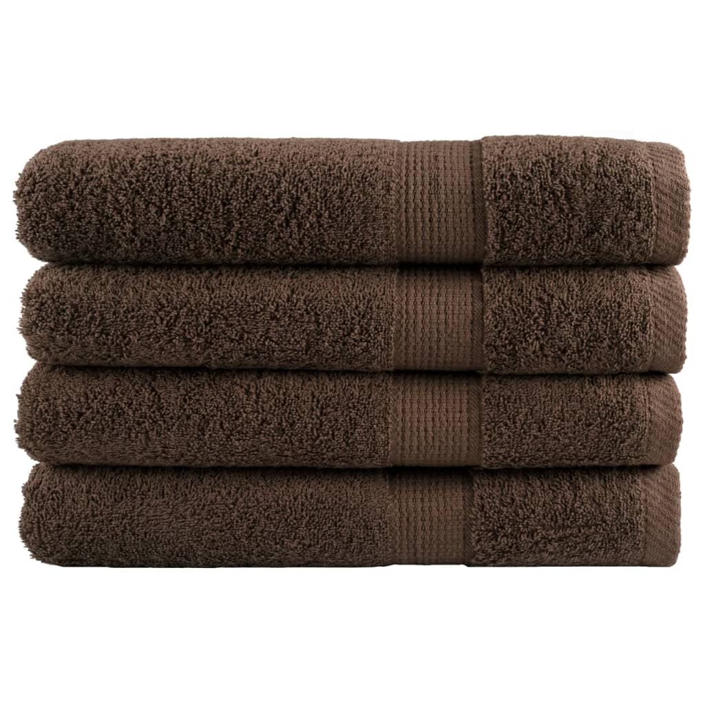 Premium saunahåndklæder SOLUND 4 stk. brun 80x200 cm 600 gsm