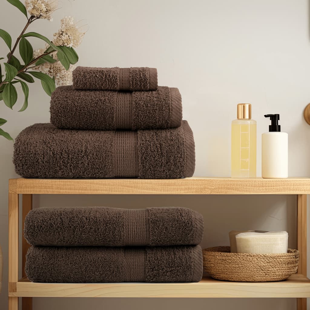 Premium saunahåndklæder SOLUND 4 stk. brun 80x200 cm 600 gsm
