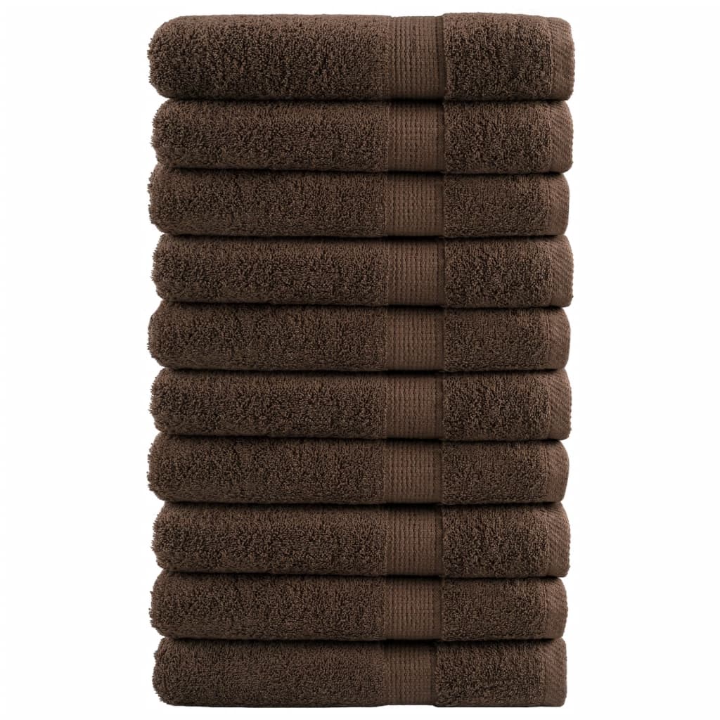 Premium saunahåndklæder SOLUND 10 stk. brun 80x200 cm 600 gsm