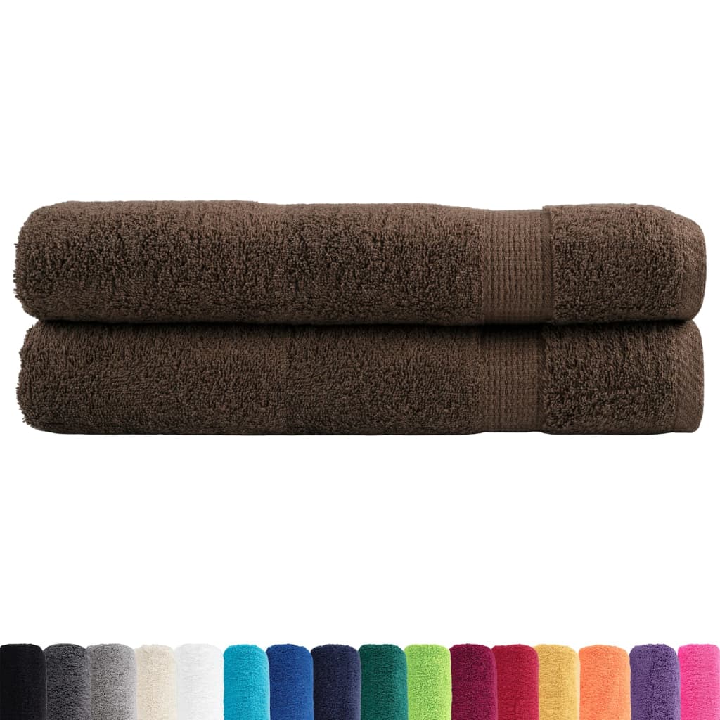 Premium håndklæder SOLUND 2 stk. brun 100x200 cm 600 gsm
