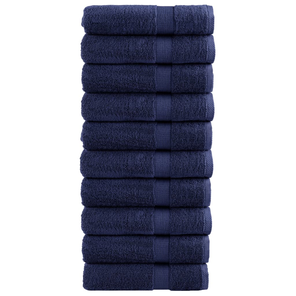 Premium badehåndklæder SOLUND 10 stk. marineblå 100x150 cm 600 gsm