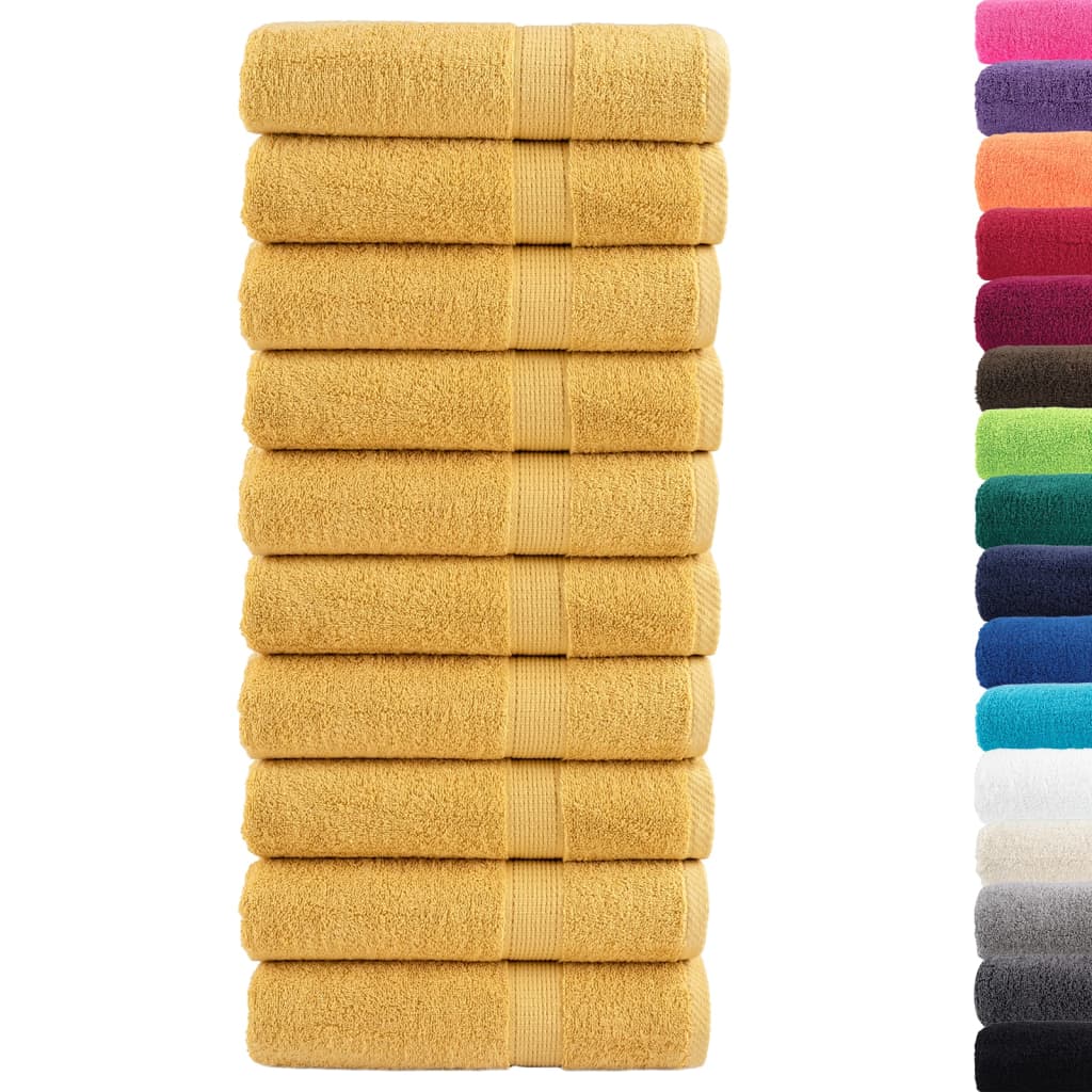 Premium håndklæder SOLUND 10 stk. guld 50x100 cm 600 gsm