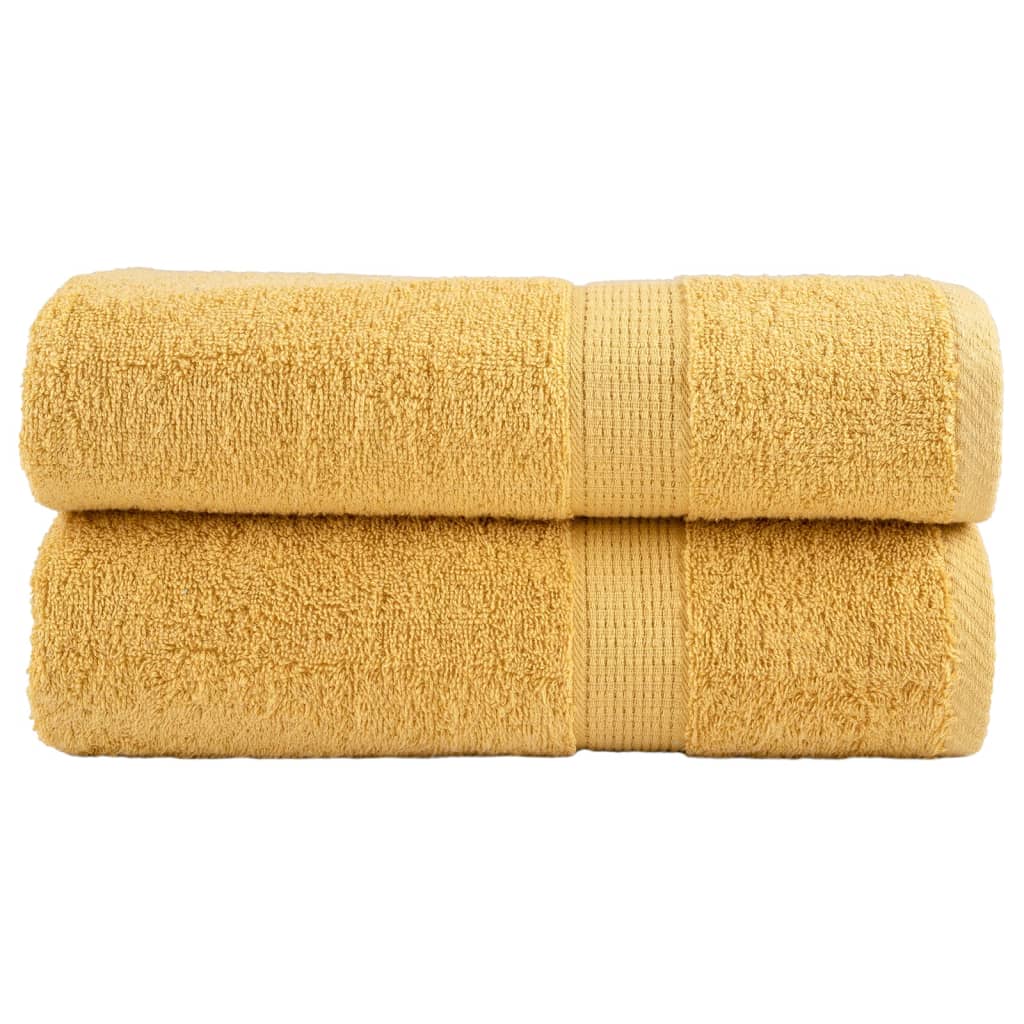 Premium badehåndklæder SOLUND 2 stk. guld 70x140 cm 600 gsm